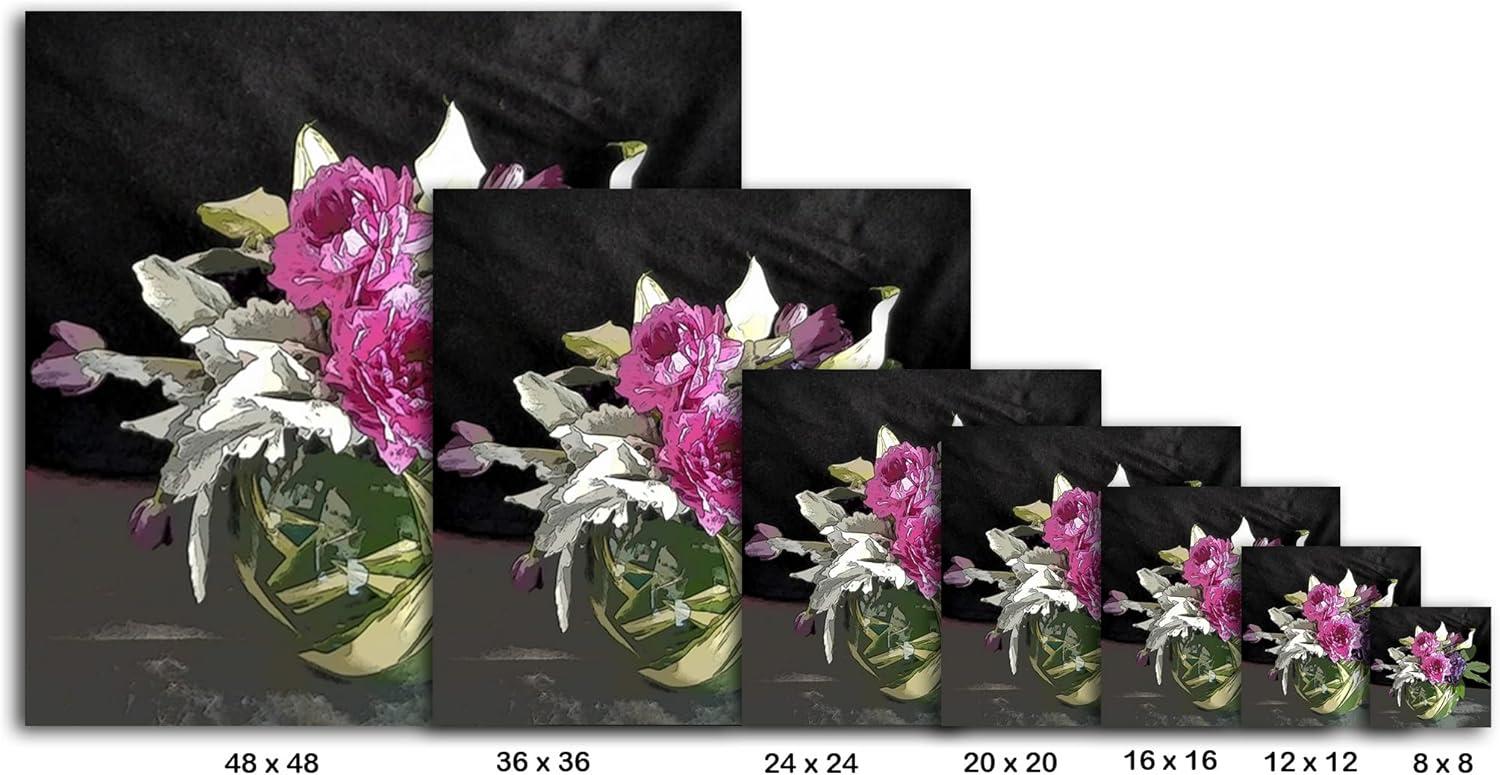 image:imageArmen Living Floral 80 Square Wrapped Canvas Wall Art Print 8 x 812x12