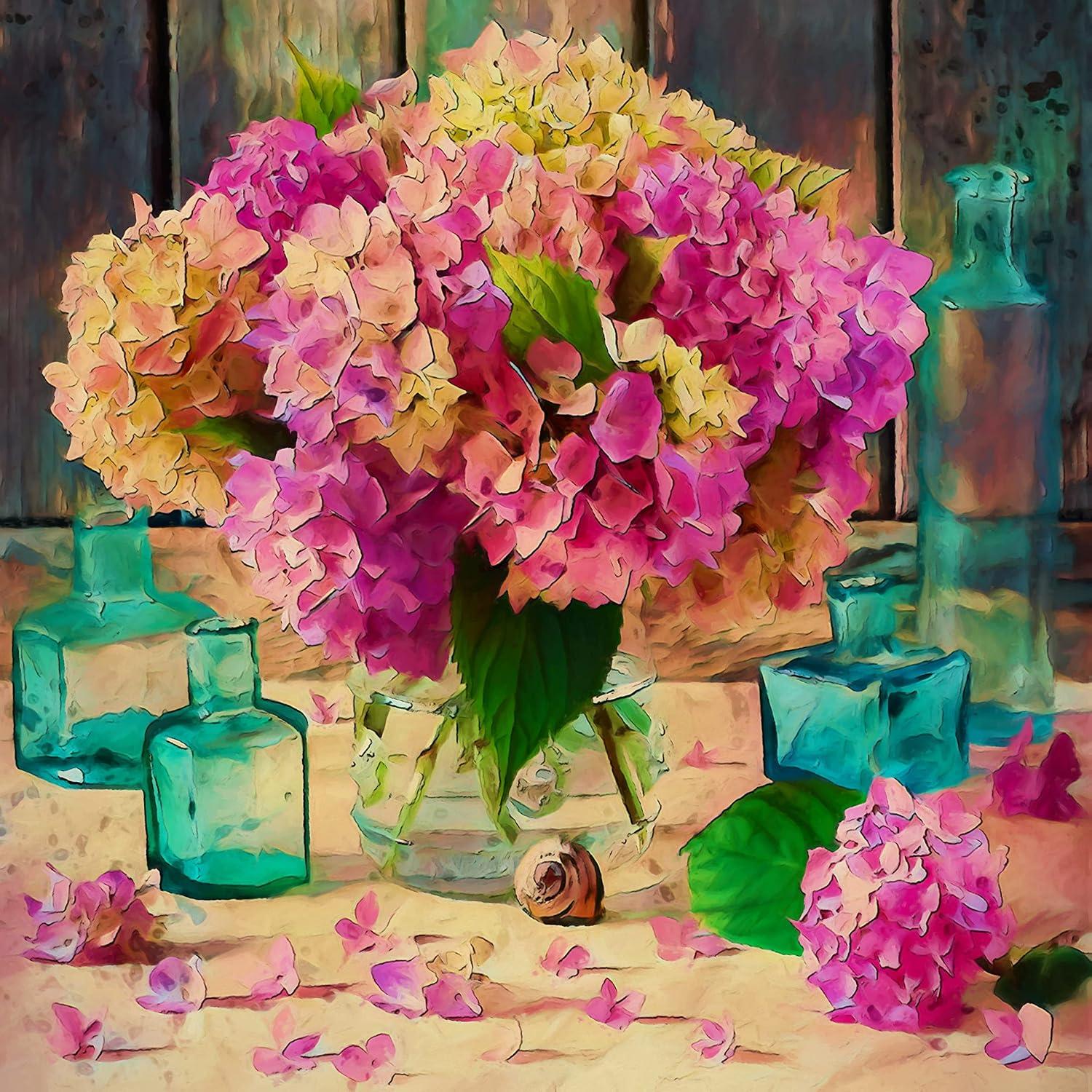 image:imageArmen Living Hydrangeas 330 Square Wrapped Canvas Wall Art Print 16 x 1624x24