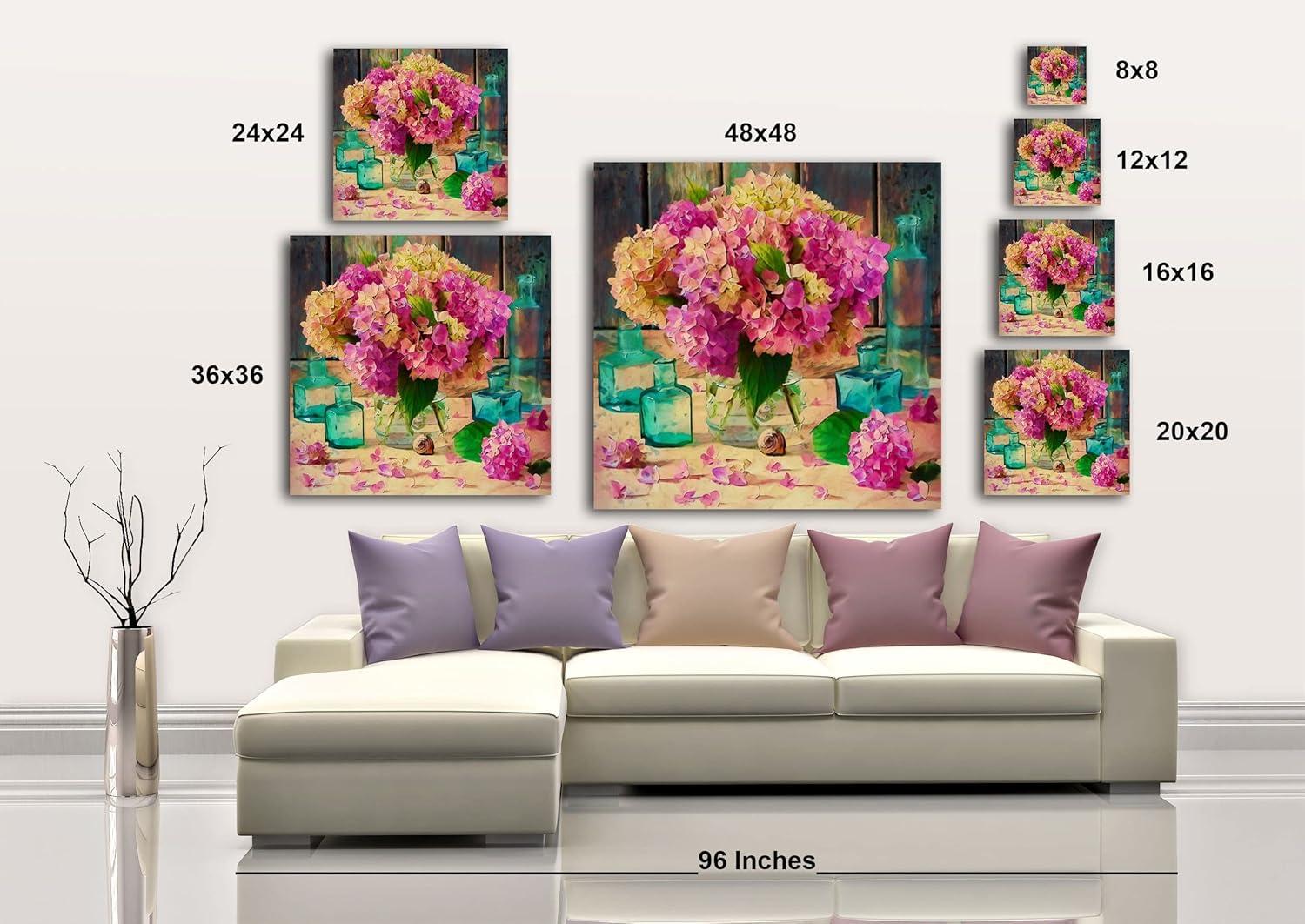image:imageArmen Living Hydrangeas 330 Square Wrapped Canvas Wall Art Print 16 x 1648x48