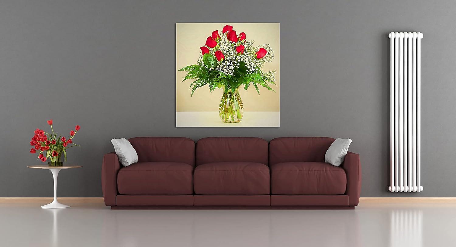 image:imageArmen Living Lovely Red Roses Square Wrapped Canvas Wall Art Print 8 x 848x48