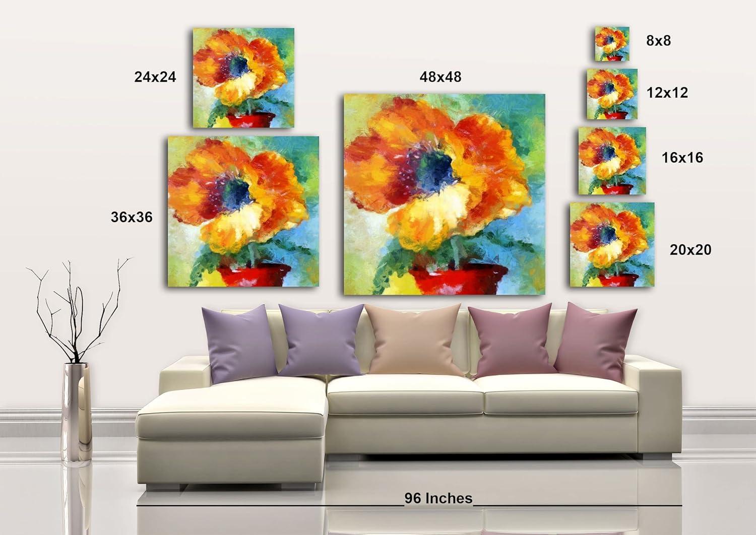 image:imageArmen Living Potted Flowers 204 Square Wrapped Canvas Wall Art Print 16 x 1636x36