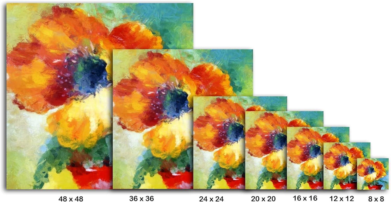 image:imageArmen Living Potted Flowers 204 Square Wrapped Canvas Wall Art Print 16 x 1636x36