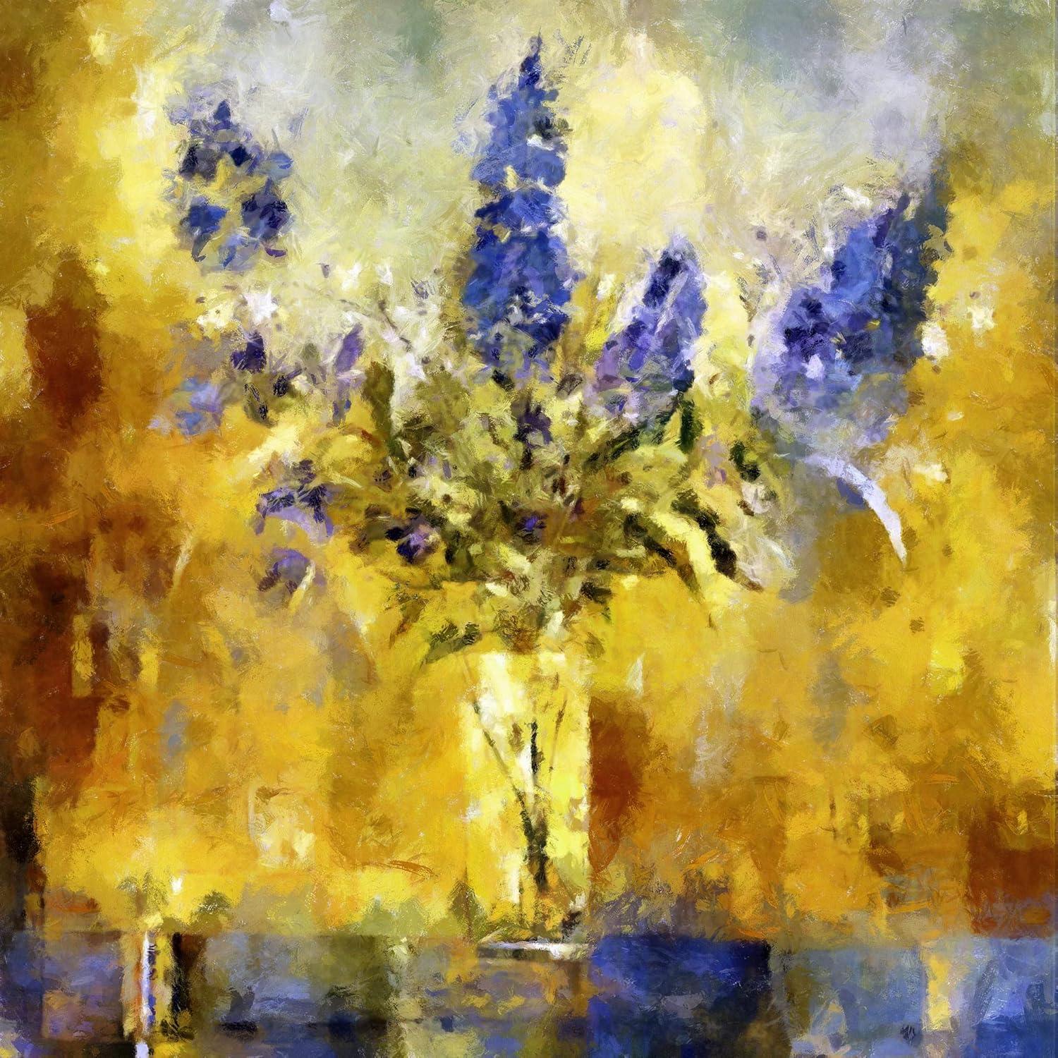 image:imageArmen Living Purple Bloom Square Wrapped Canvas Wall Art Print 48 x 4848x48