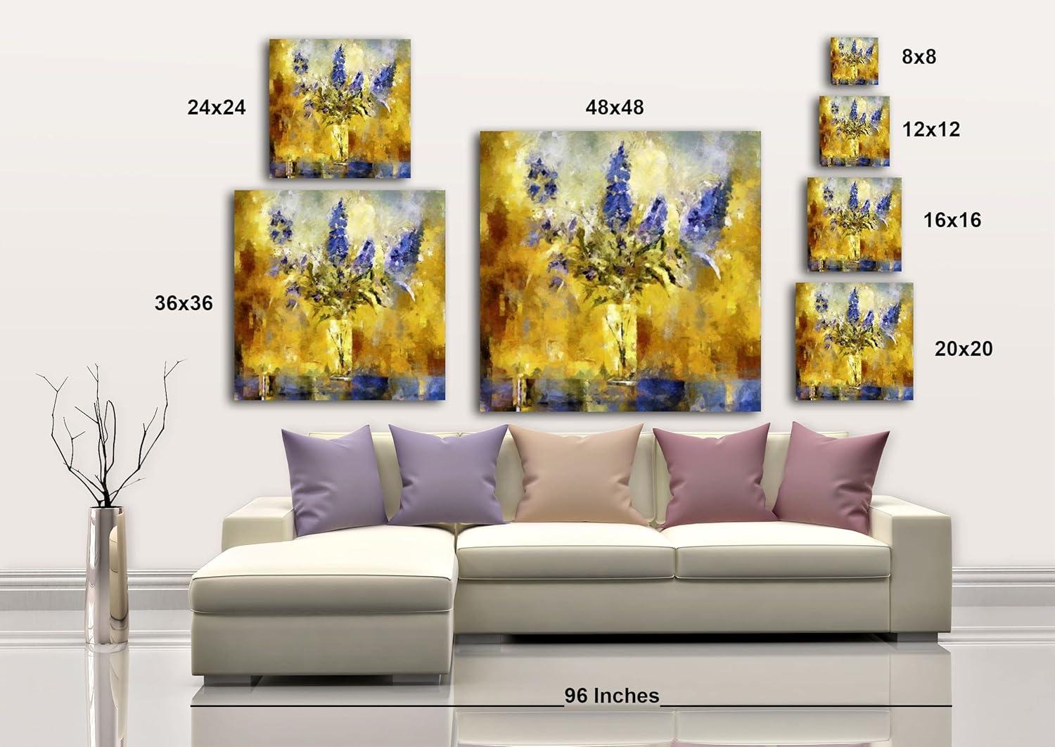 image:imageArmen Living Purple Bloom Square Wrapped Canvas Wall Art Print 48 x 4848x48