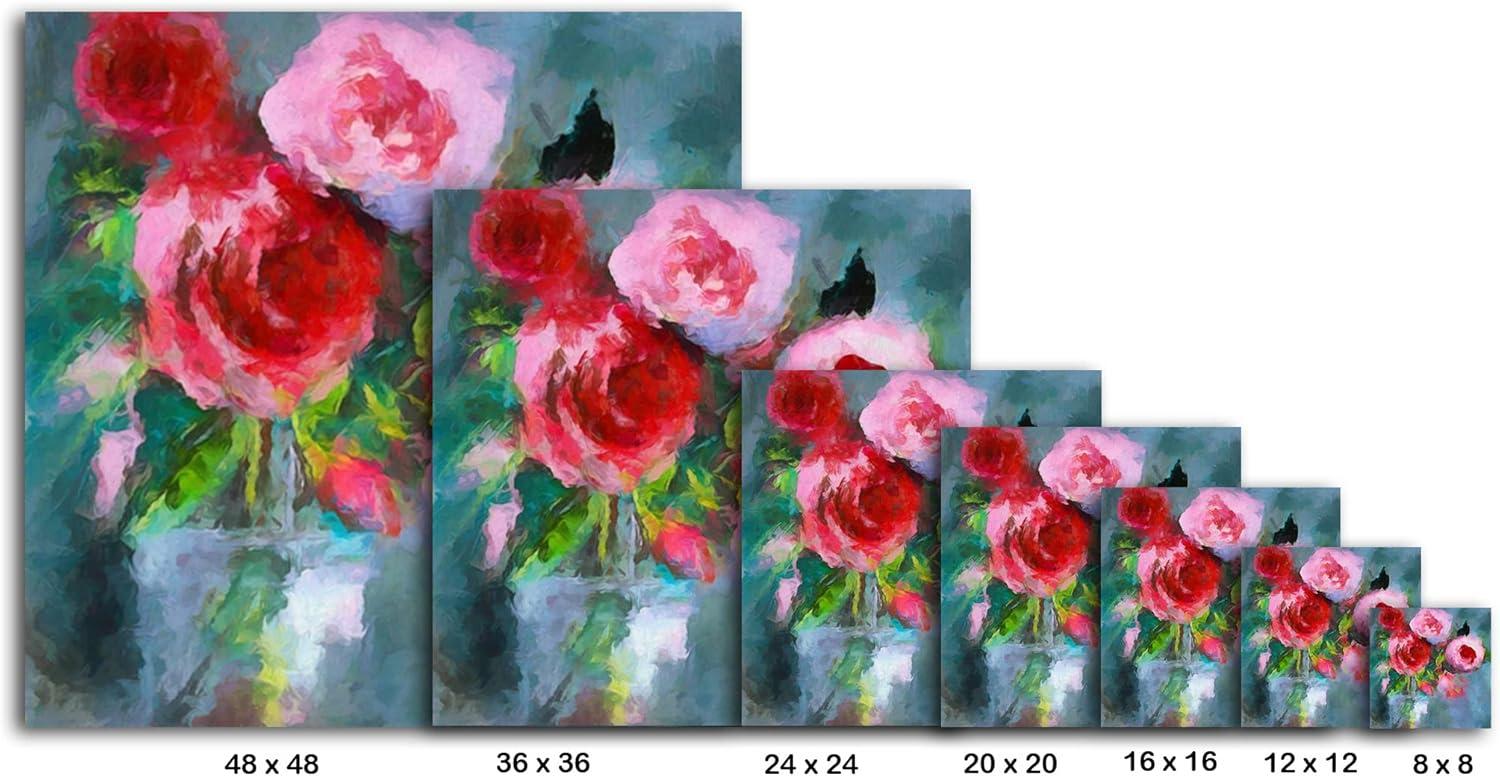 image:imageArmen Living Red Roses 230 Square Wrapped Canvas Wall Art Print 24 x 2412x12