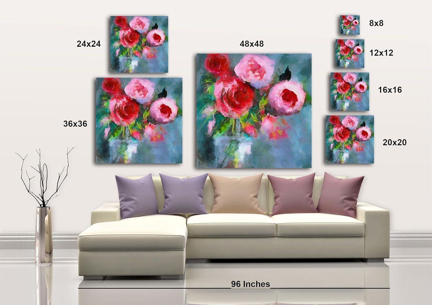 image:imageArmen Living Red Roses 230 Square Wrapped Canvas Wall Art Print 24 x 2436x36