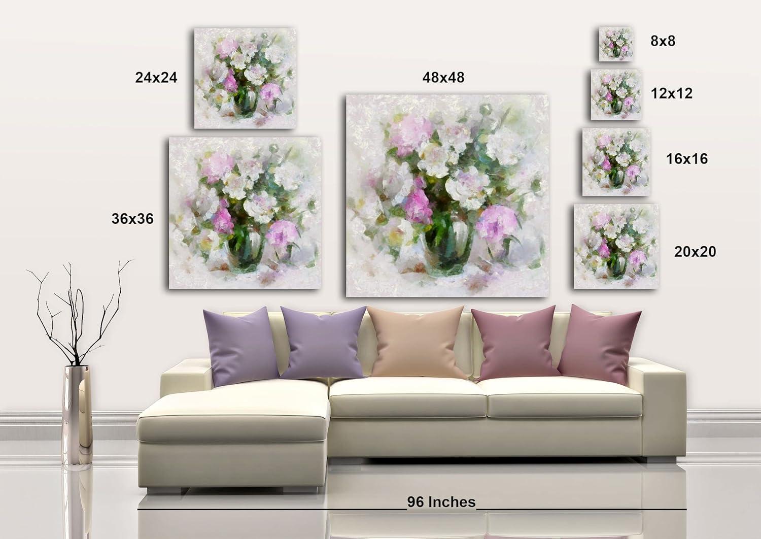 image:imageArmen Living Romantic Bouquet 246 Square Wrapped Canvas Wall Art Print 8 x 836x36
