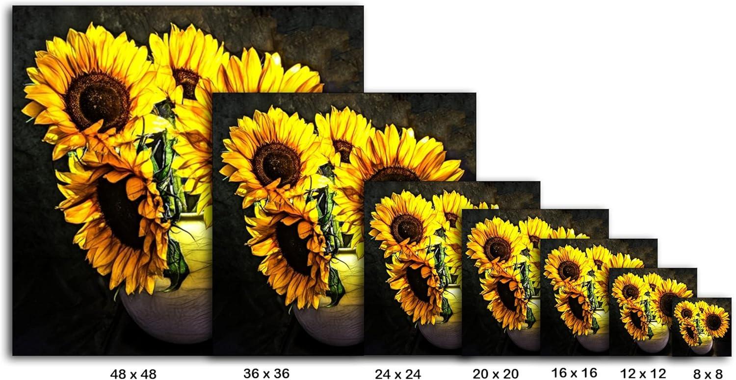 image:imageArmen Living Sunflower Glow I Square Wrapped Canvas Wall Art Print 24 x 2436x36