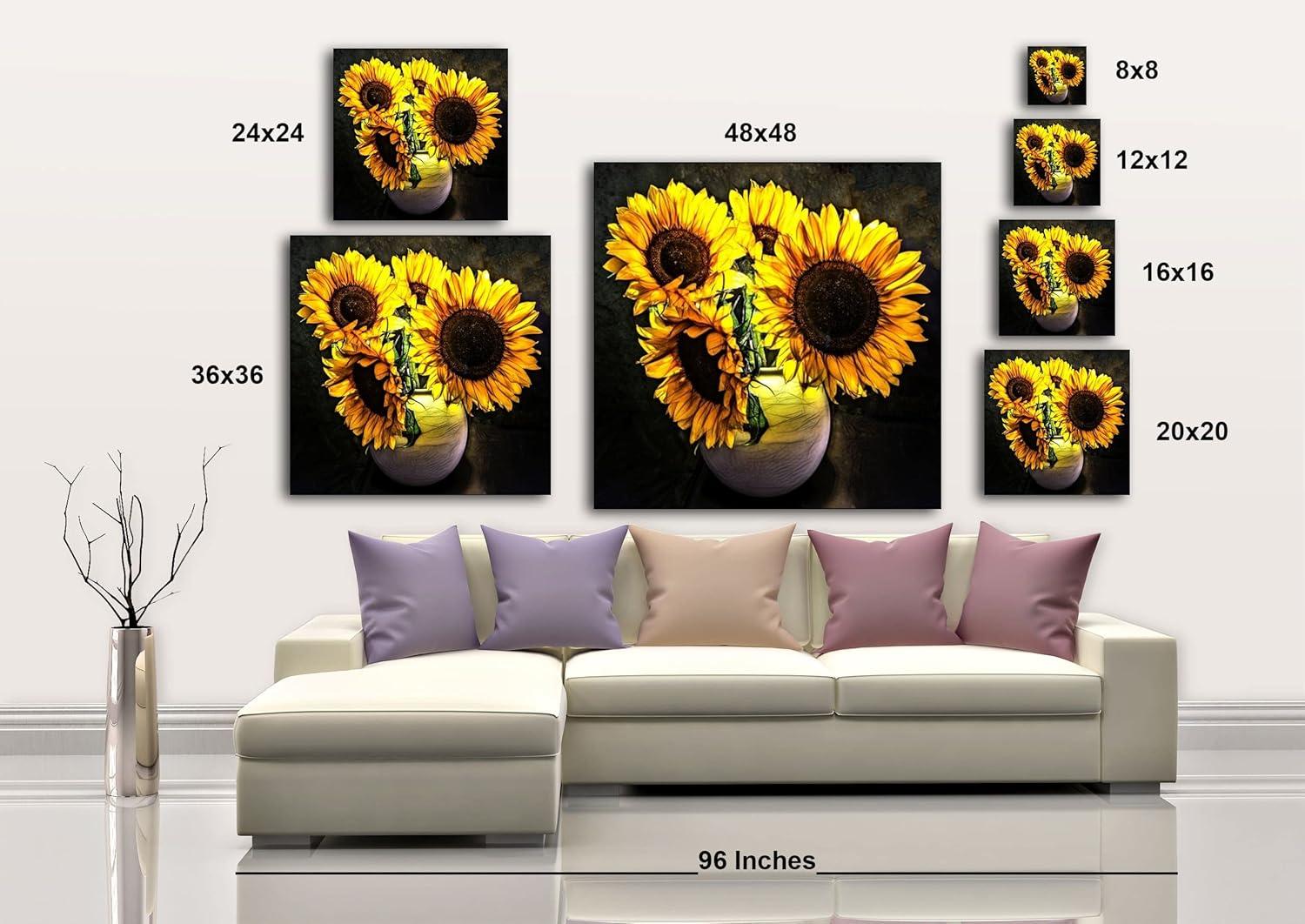 image:imageArmen Living Sunflower Glow I Square Wrapped Canvas Wall Art Print 24 x 2436x36