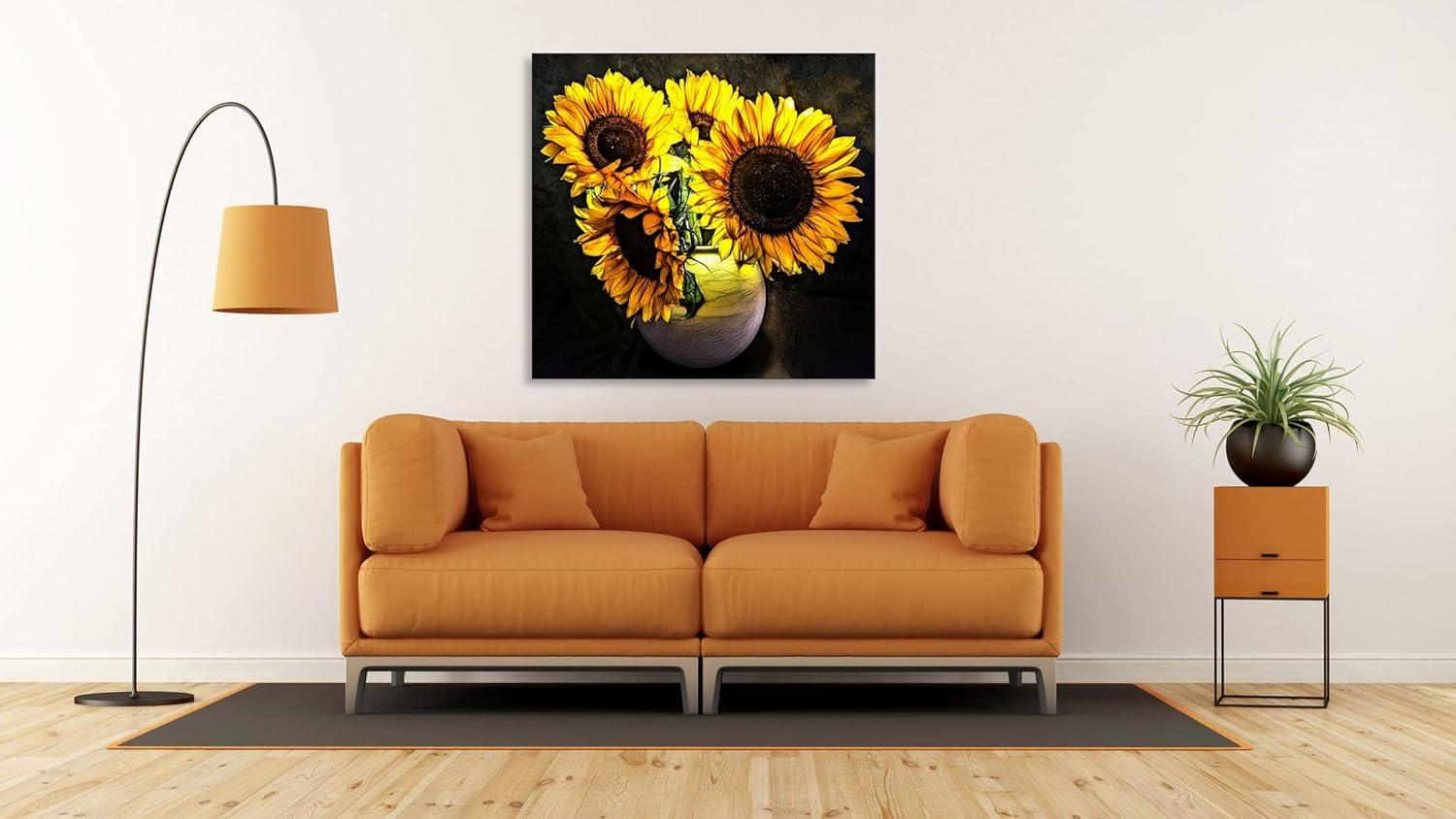 image:imageArmen Living Sunflower Glow I Square Wrapped Canvas Wall Art Print 24 x 2448x48