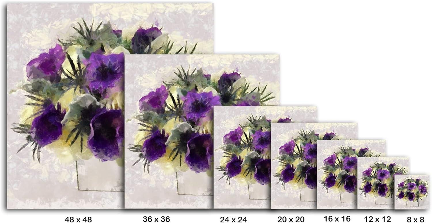 image:imageArmen Living Violet Arrangement I Square Wrapped Canvas Wall Art Print 12 x 1216x16