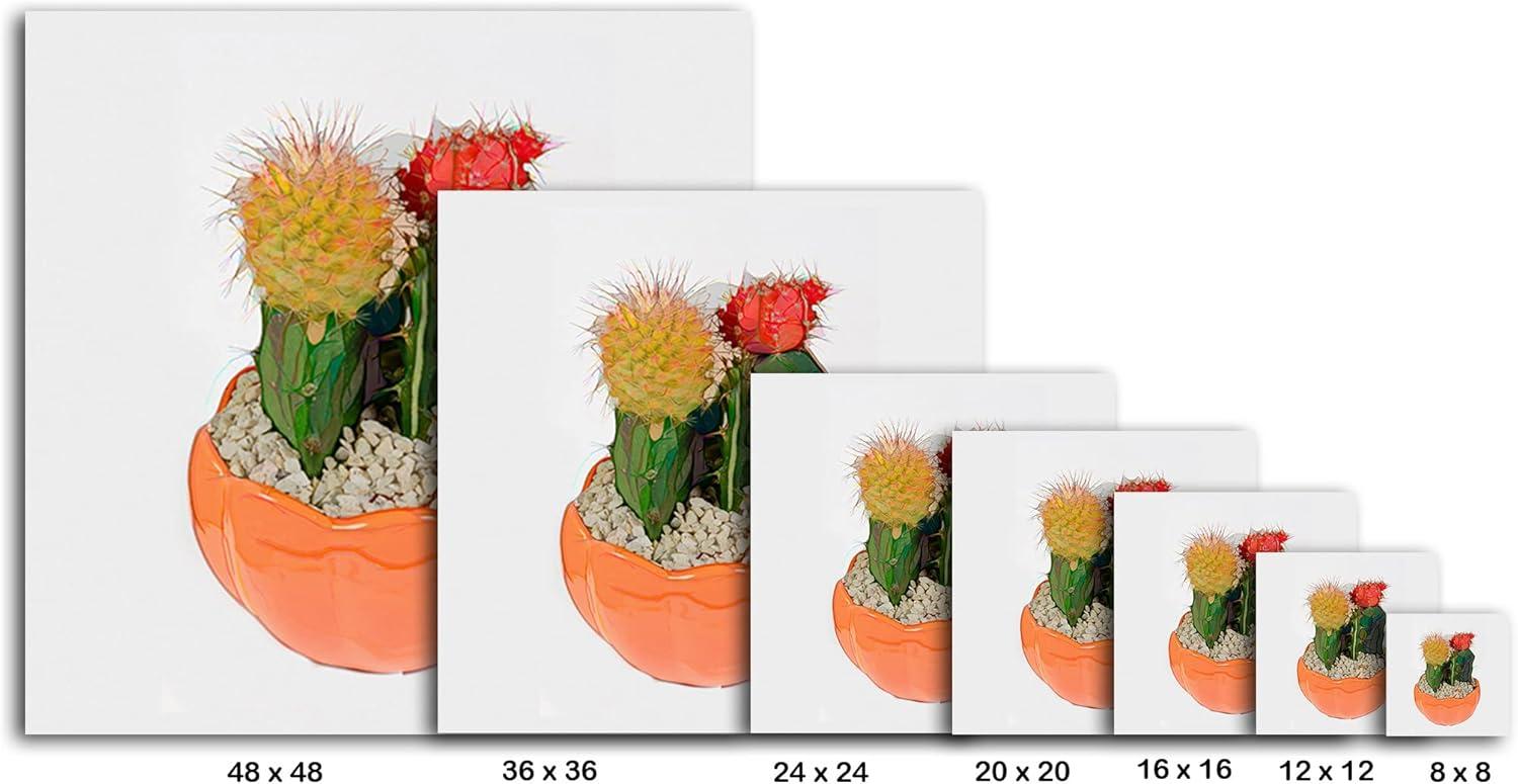 image:imageArmen Living Watercolor Cactus 524 Square Wrapped Canvas Wall Art Print 12 x 1216 x 16