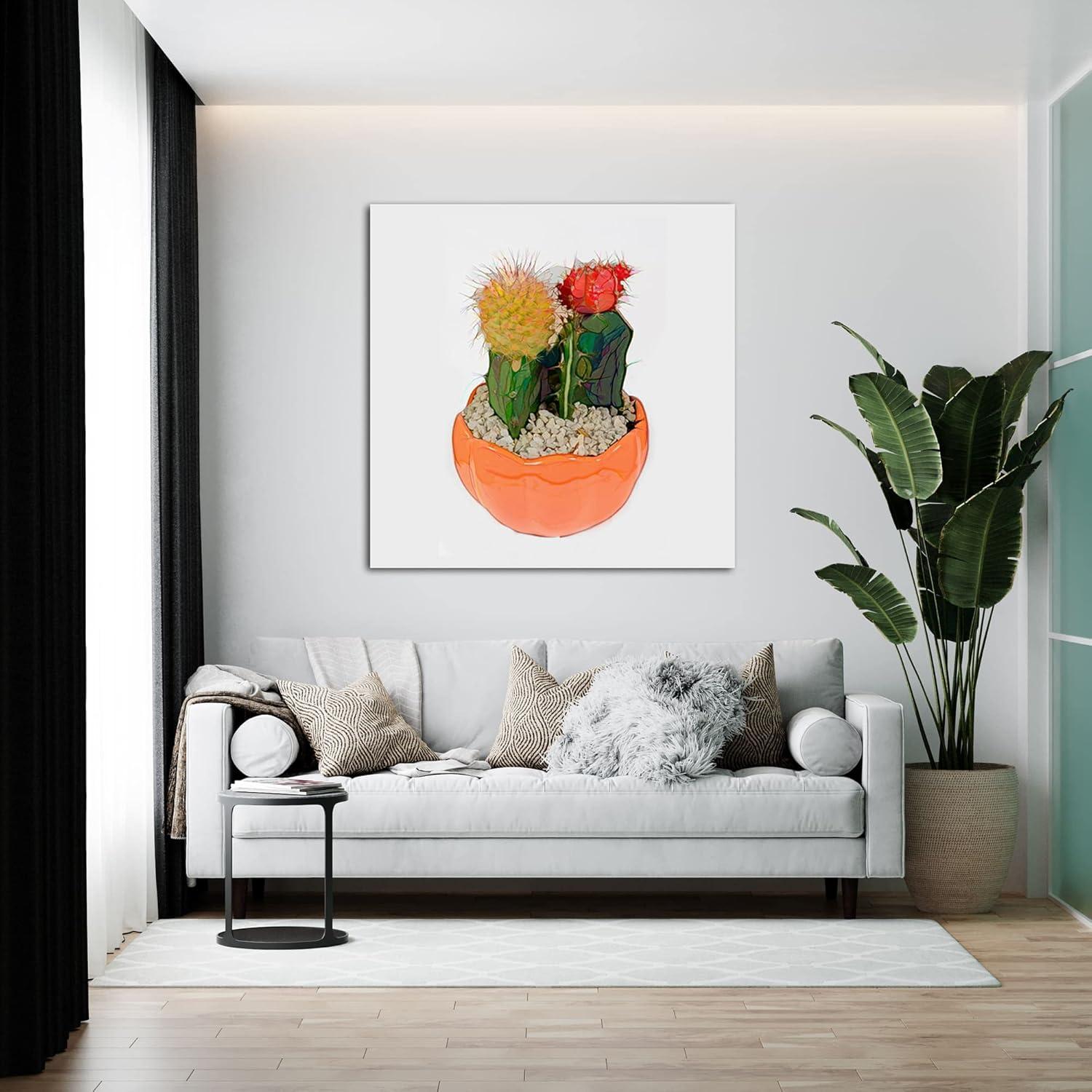 image:imageArmen Living Watercolor Cactus 524 Square Wrapped Canvas Wall Art Print 12 x 1216 x 16