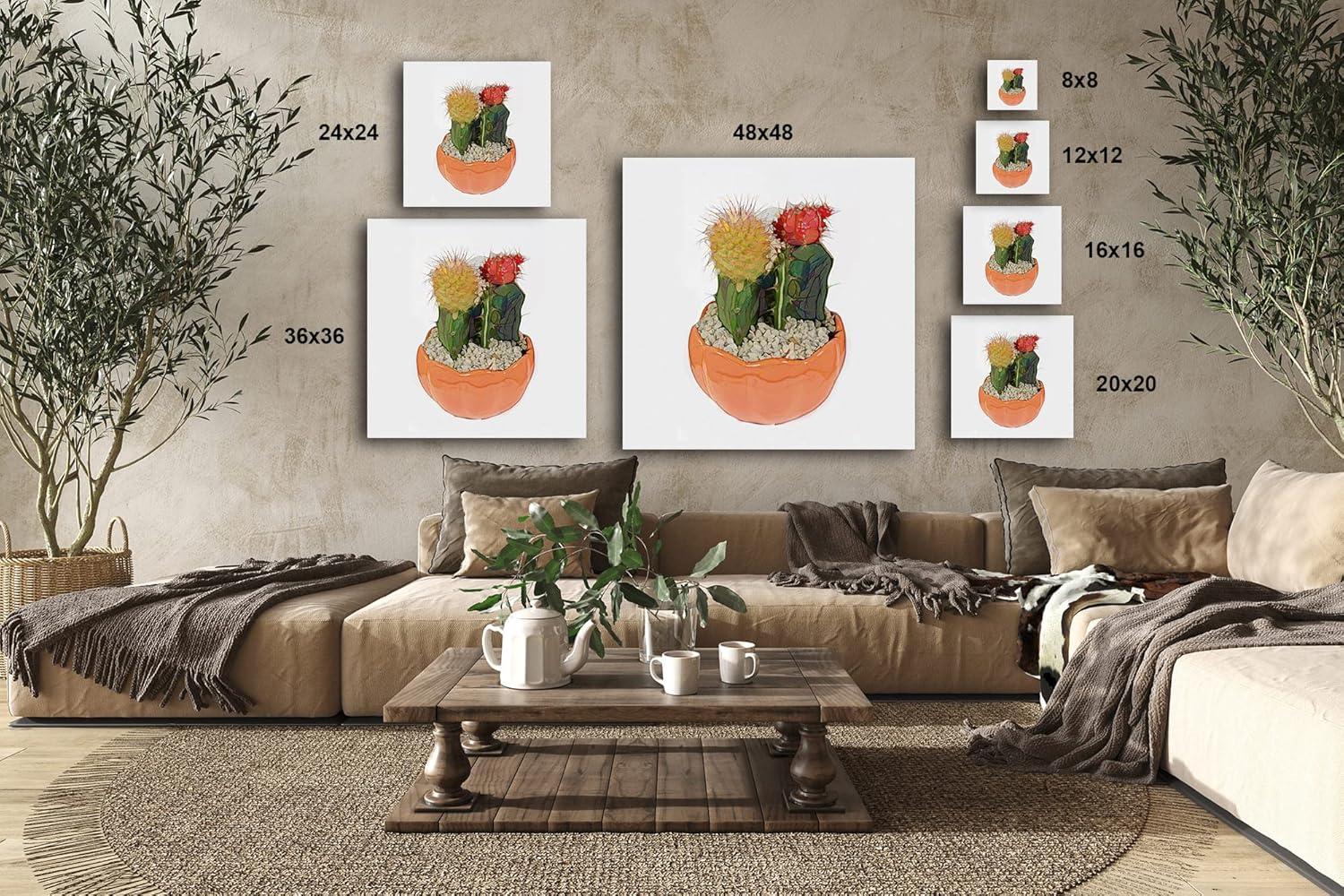 image:imageArmen Living Watercolor Cactus 524 Square Wrapped Canvas Wall Art Print 12 x 1216 x 16