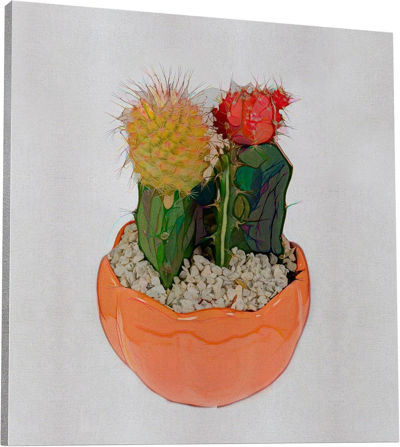 image:imageArmen Living Watercolor Cactus 524 Square Wrapped Canvas Wall Art Print 12 x 1220 x 20