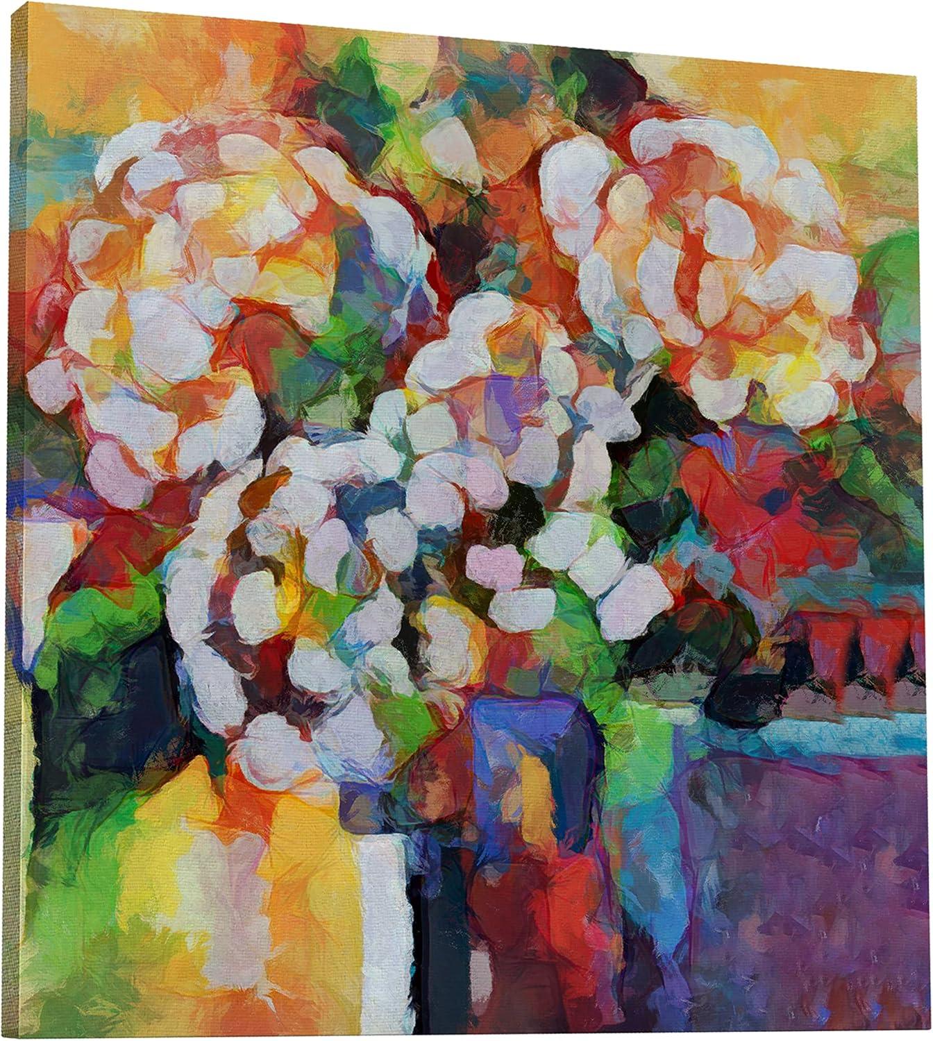 image:imageArmen Living White Hydrangea 295 Square Wrapped Canvas Wall Art Print 36 x 3612x12