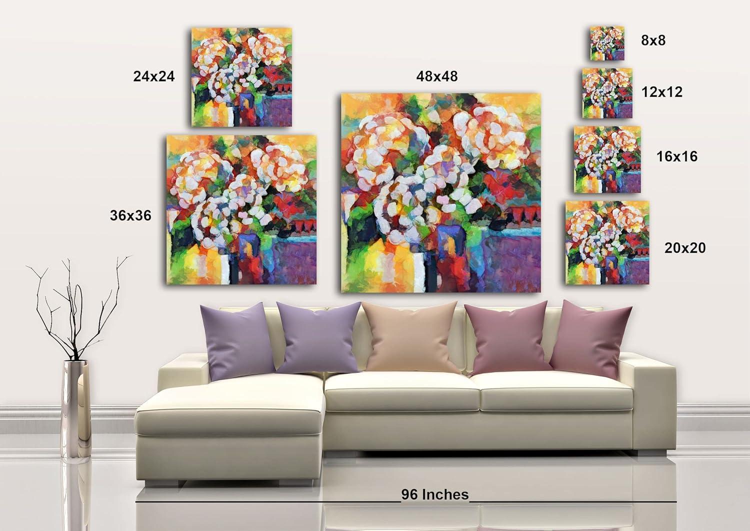 image:imageArmen Living White Hydrangea 295 Square Wrapped Canvas Wall Art Print 36 x 3616x16