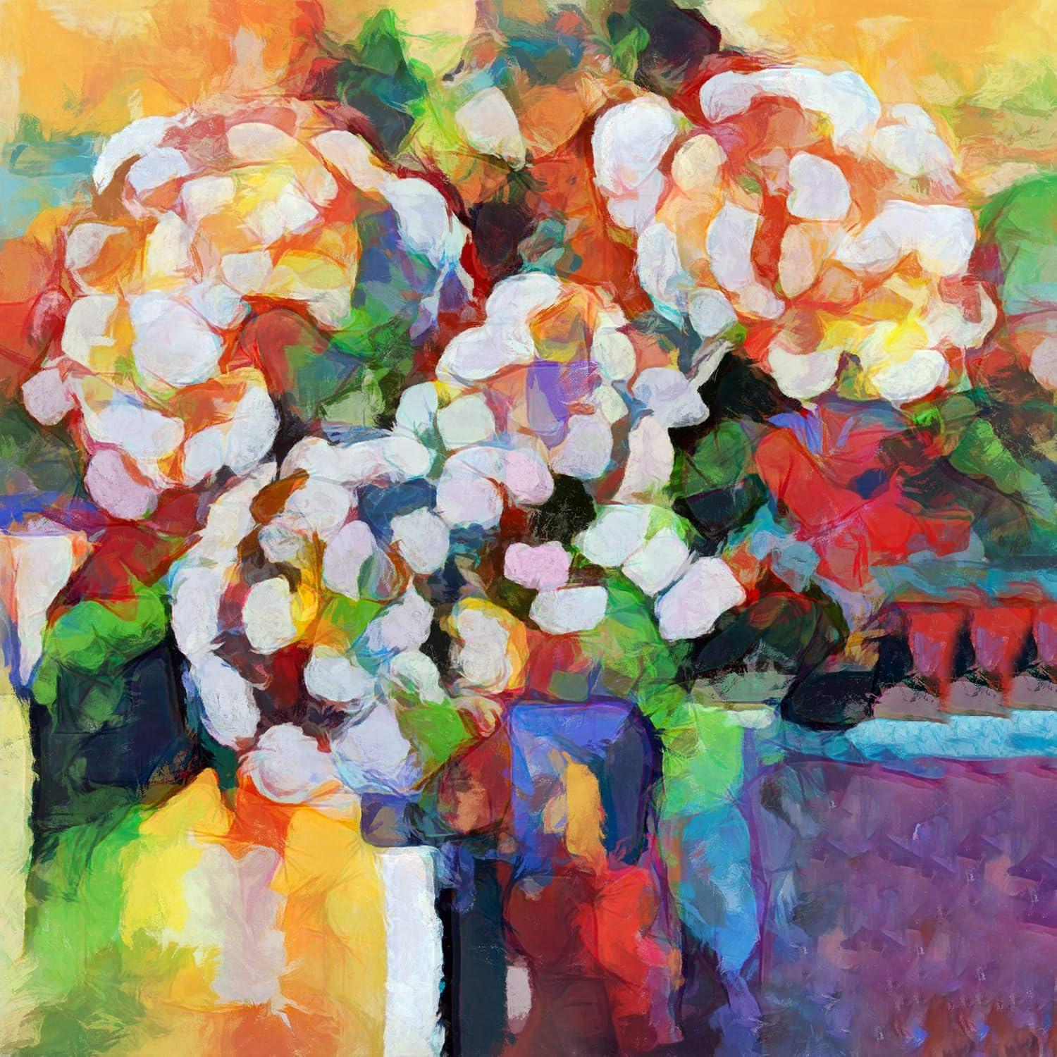 image:imageArmen Living White Hydrangea 295 Square Wrapped Canvas Wall Art Print 36 x 3620x20