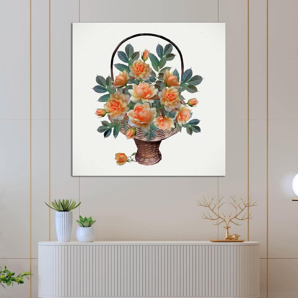 image:imageArmen Living Basket of Roses I Square Wrapped Canvas Wall Art Print 48 x 4816x16