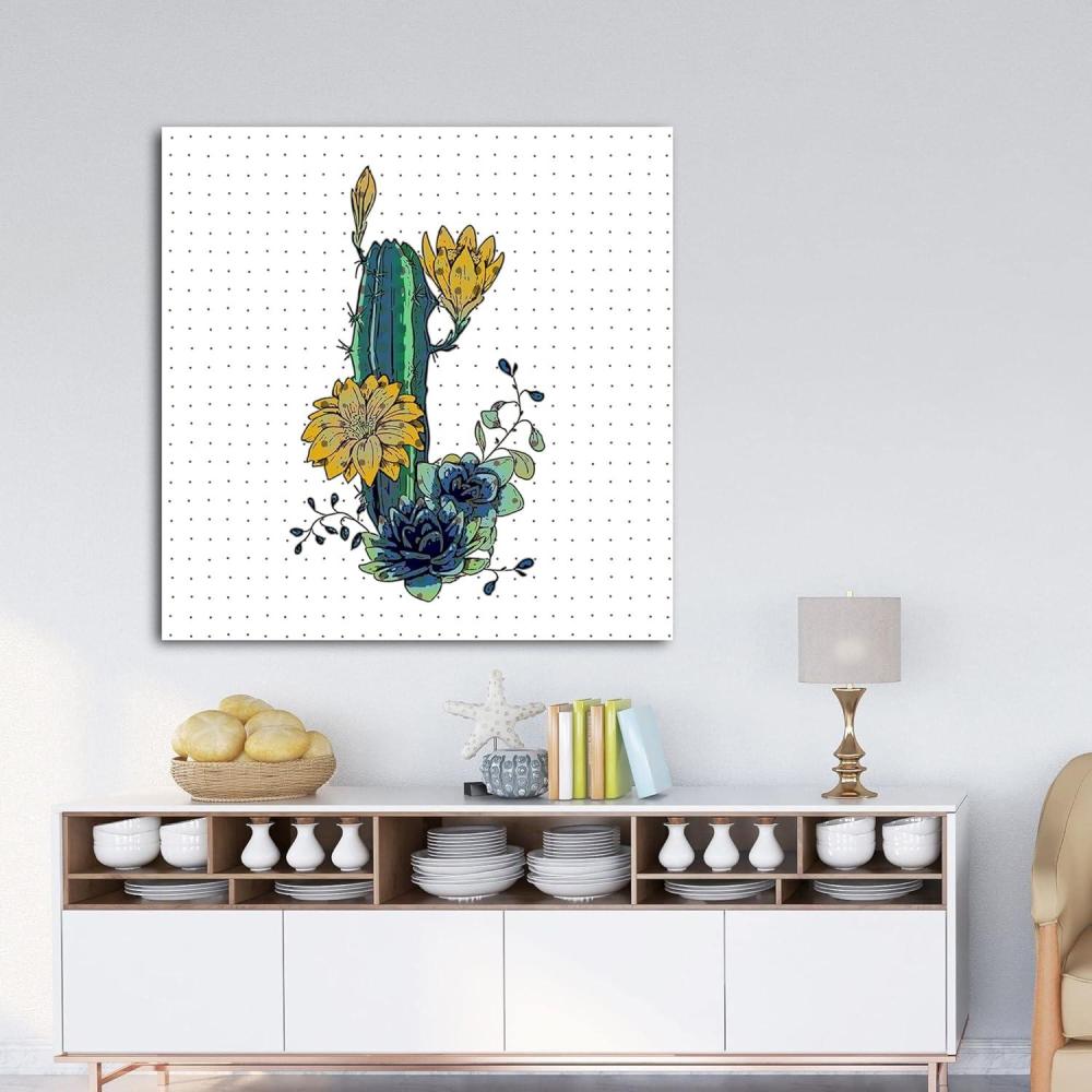 image:imageArmen Living Cactus Flowers 762 Square Wrapped Canvas Wall Art Print 8 x 836 x 36