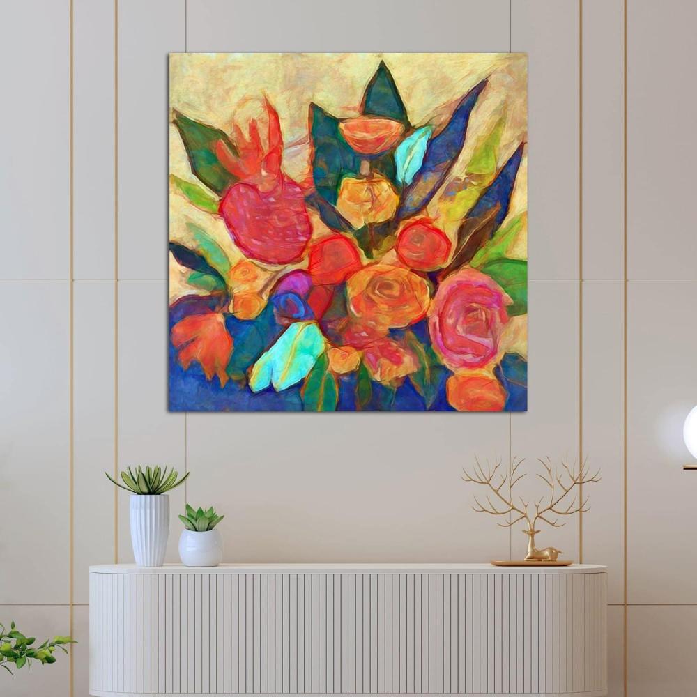 image:imageArmen Living Colorful Bouquet 246 Square Wrapped Canvas Wall Art Print 12 x 12