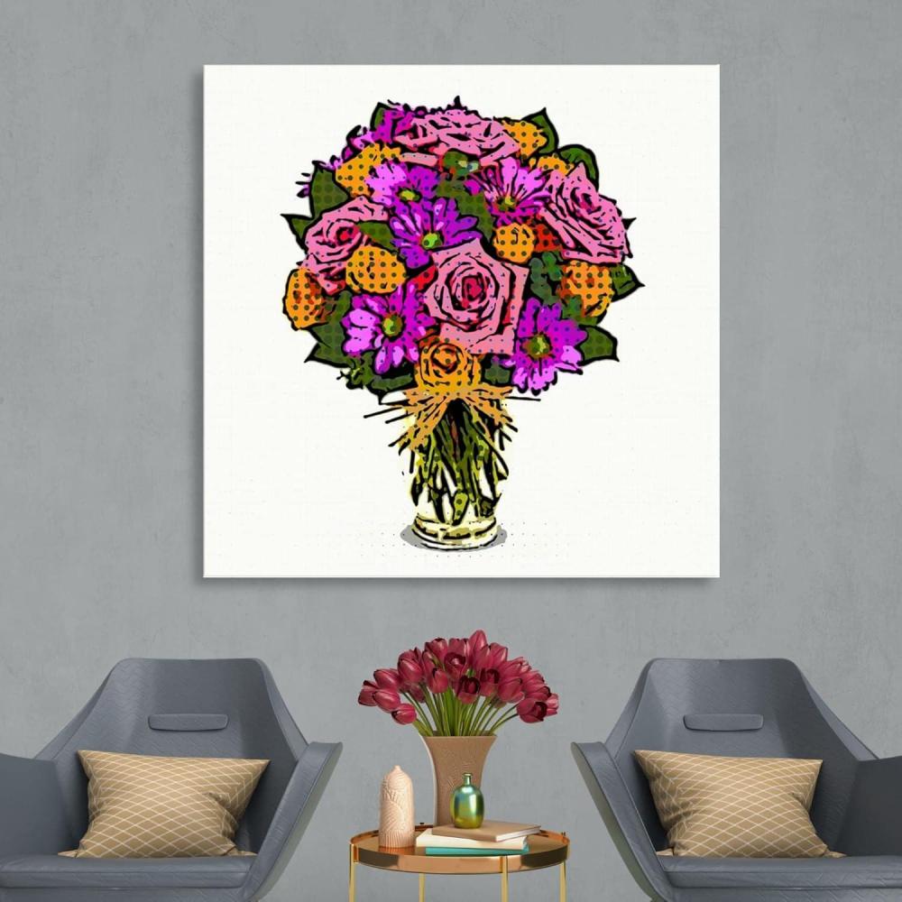 image:imageArmen Living Festive Bouquet II Square Wrapped Canvas Wall Art Print 8 x 836x36