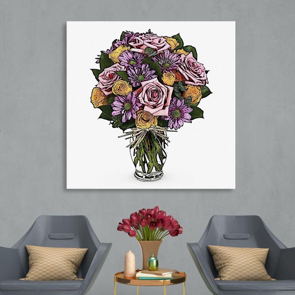 image:imageArmen Living Festive Bouquet III  Square Wrapped Canvas Wall Art Print 20 x 2024x24