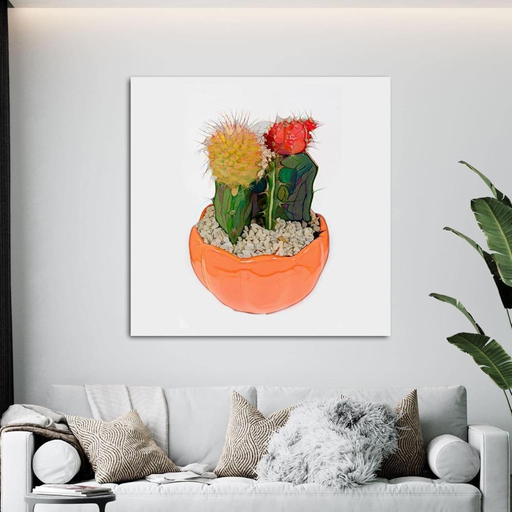 image:imageArmen Living Watercolor Cactus 524  Square Wrapped Canvas Wall Art Print 12 x 1236 x 36