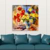image:imageArmen Living Poppy Bouquet 422  Square Wrapped Canvas Wall Art Print 48 x 4822L x 16W