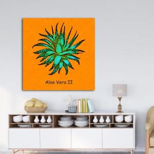 Armen Living Abstract Aloe Vera II – Square Wrapped Canvas Wall Art Print 16 x 16(16 x 16)