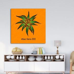 Armen Living Abstract Aloe Vera III – Square Wrapped Canvas Wall Art Print 36 x 36(48 x 48)