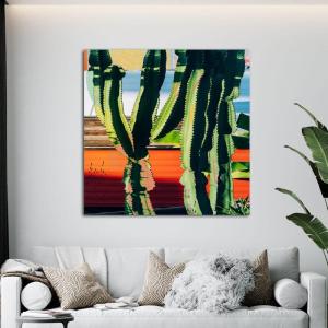 Armen Living Cactus Succulents 652 – Square Wrapped Canvas Wall Art Print 20 x 20(36 x 36)