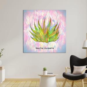 Armen Living Saguaro Moonlight – Square Wrapped Canvas Wall Art Print 36 x 36(12 x 12)