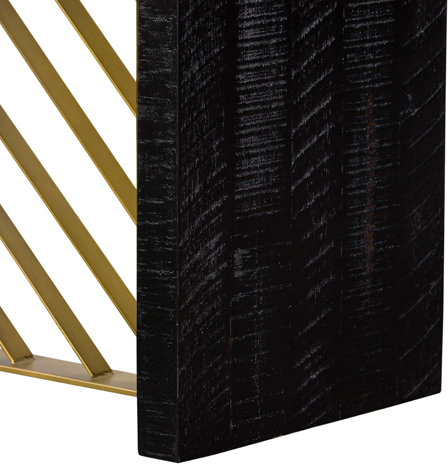image:imageArmen Living Monaco Modern Wood Dining Table 866 Wide Black and Antique Brass