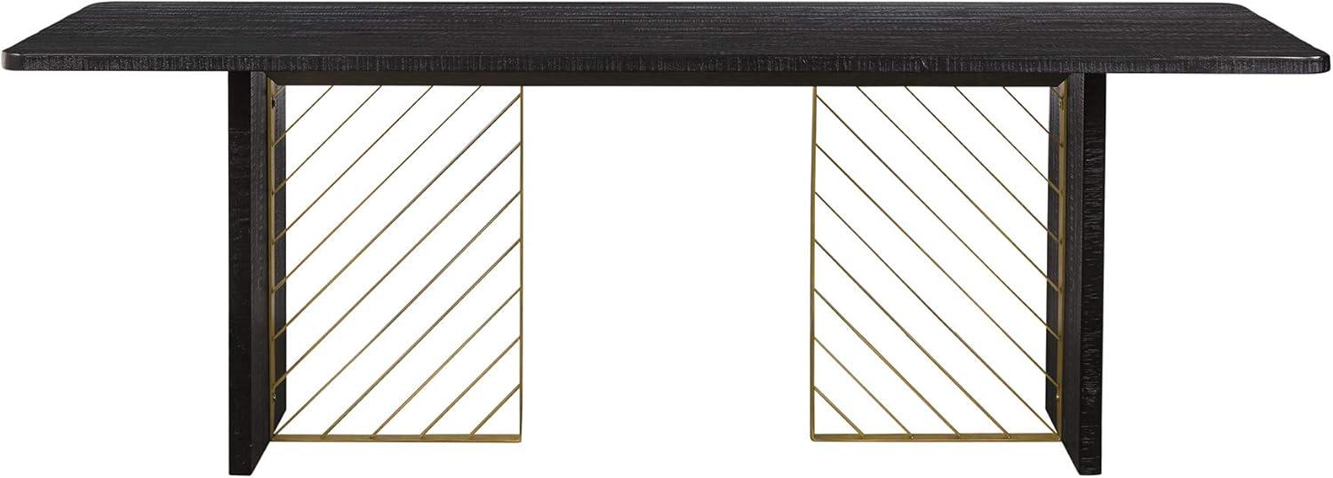 image:imageArmen Living Monaco Modern Wood Dining Table 866 Wide Black and Antique Brass
