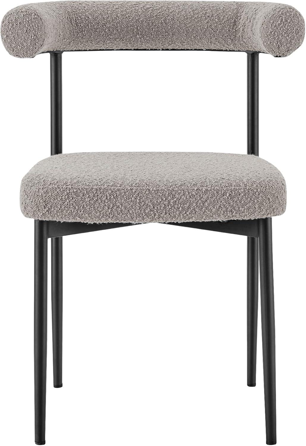 image:imageArmen Living Veronica Shannon 5 Piece Round Glass Dining Table Set with Matte Black Iron and Thundercloud Gray Fabric