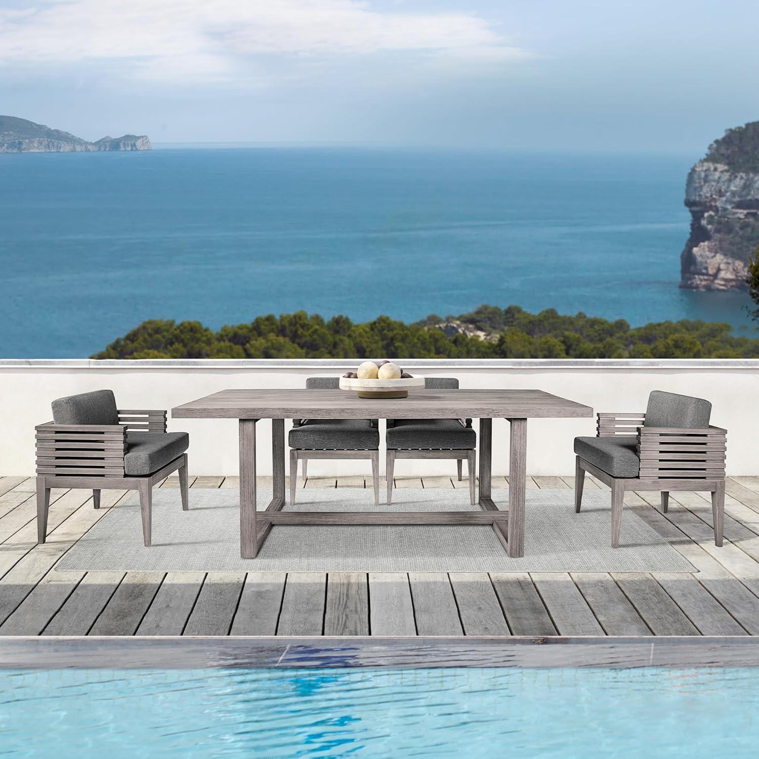 image:imageArmen Living Vivid Outdoor Patio Dining Table in Gray Eucalyptus Wood