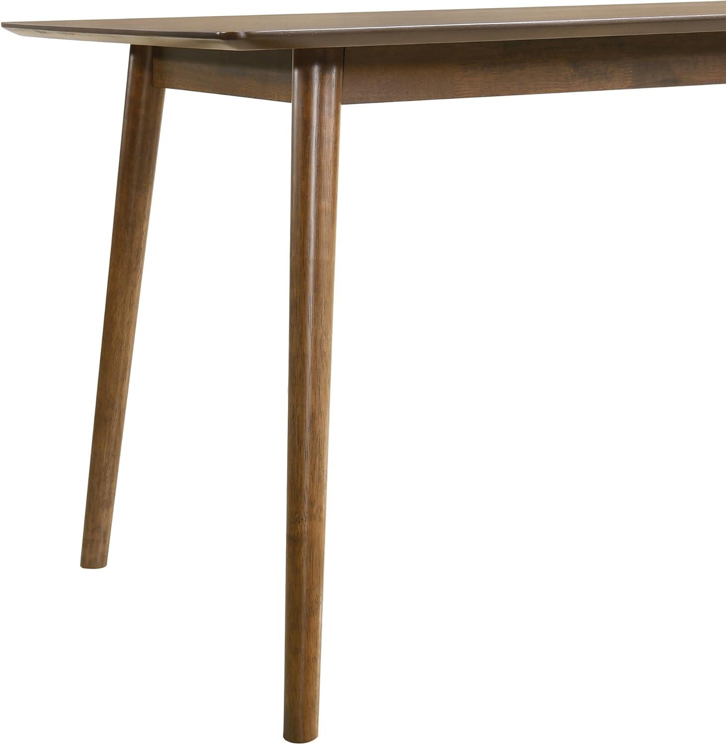 image:imageArmen Living Westmont Santana 5 Piece Walnut Wood Dining Table Set with Charcoal FabricBlue and Walnut
