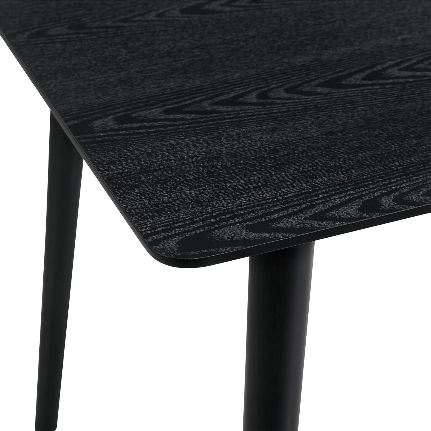 image:imageArmen Living Westmont Santana 5 Piece Walnut Wood Dining Table Set with Charcoal FabricCharcoal and Black