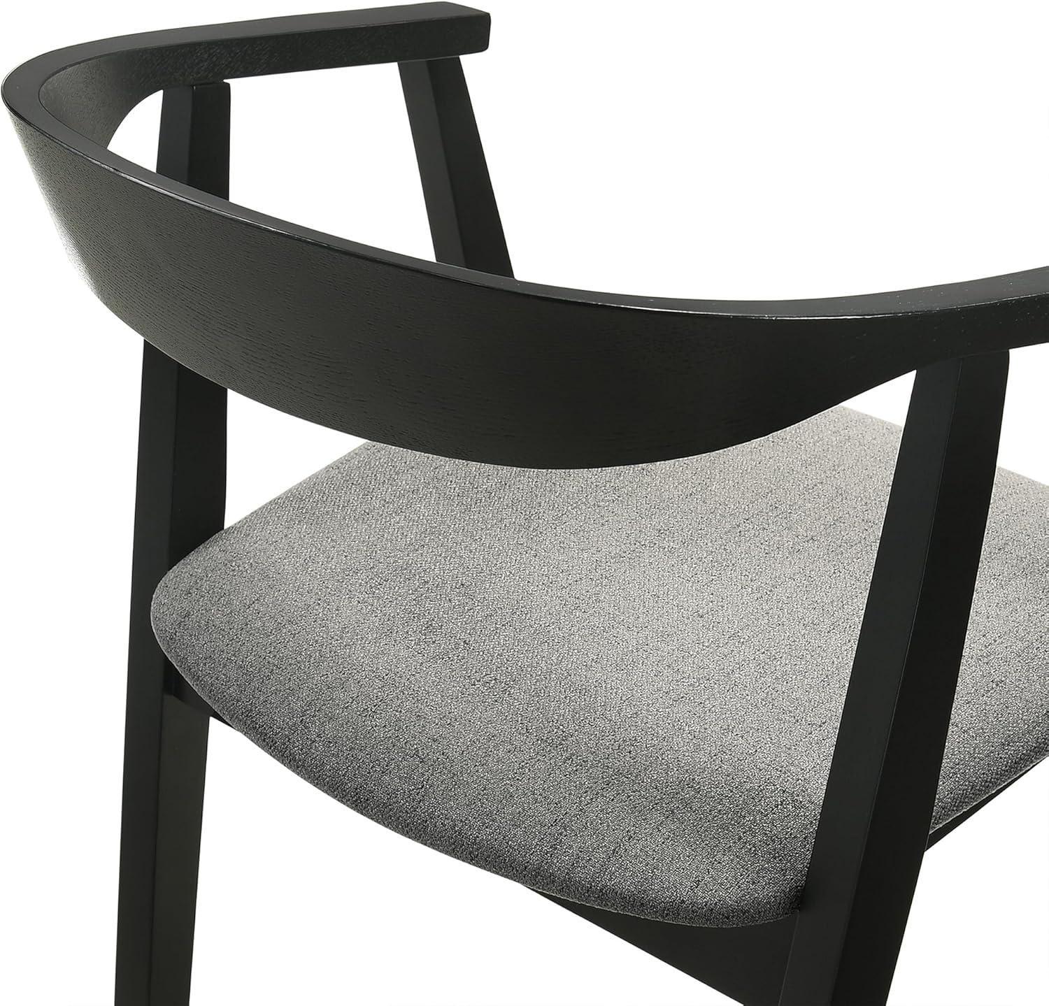 image:imageArmen Living Westmont Santana 5 Piece Walnut Wood Dining Table Set with Charcoal FabricCharcoal and Black