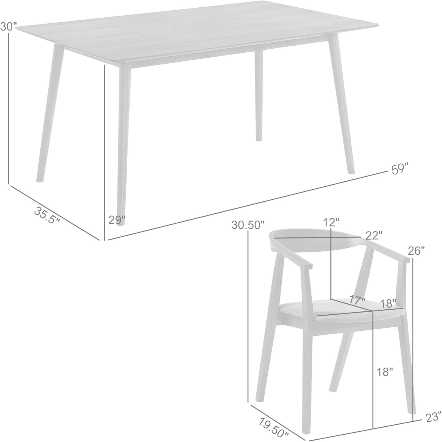 image:imageArmen Living Westmont Santana 5 Piece Walnut Wood Dining Table Set with Charcoal FabricCharcoal and Black