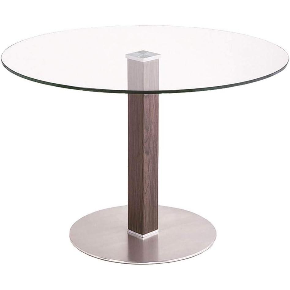 image:imageArmen Living LCCADIB201TO Caf Dining Table with Clear Glass and Brushed Stainless Steel Finish
