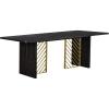 image:imageArmen Living Monaco Modern Wood Dining Table 866 Wide Black and Antique Brass