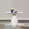image:imageArmen Living Pinni White Concrete Round Dining Table with Bronze Painted Accent 39White