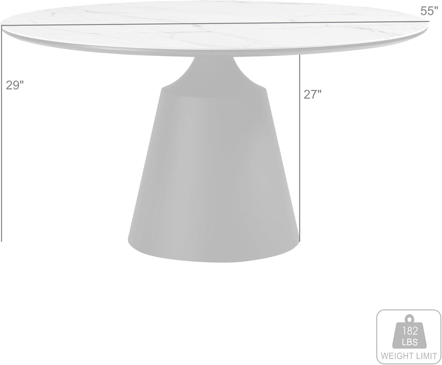 image:imageArmen Living Knox Round Dining Table with Stone Top and Black Metal Base