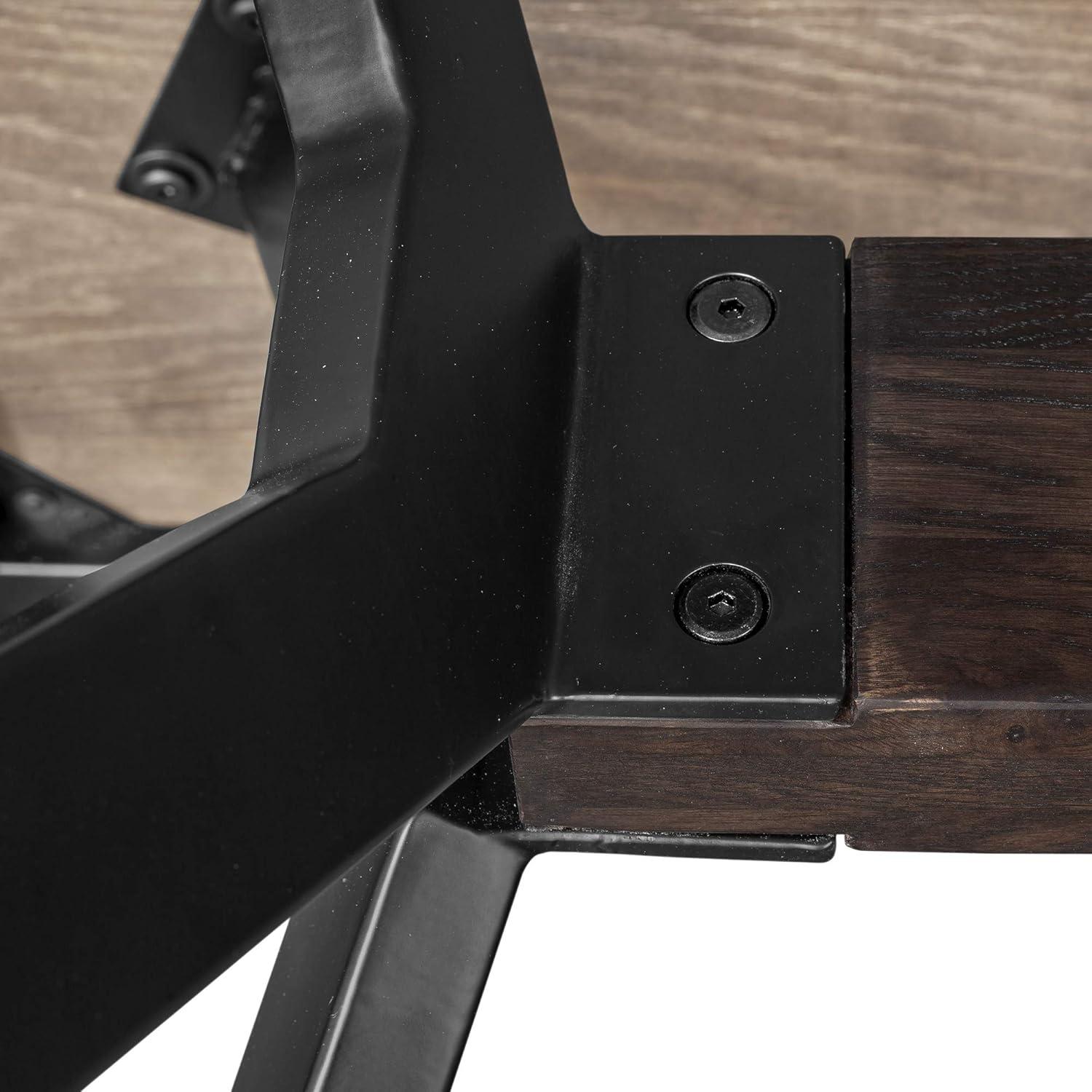 image:imageArmen Living Nevada Rustic Oak Wood Trestle Base Dining Table in BalsamicoSmoke