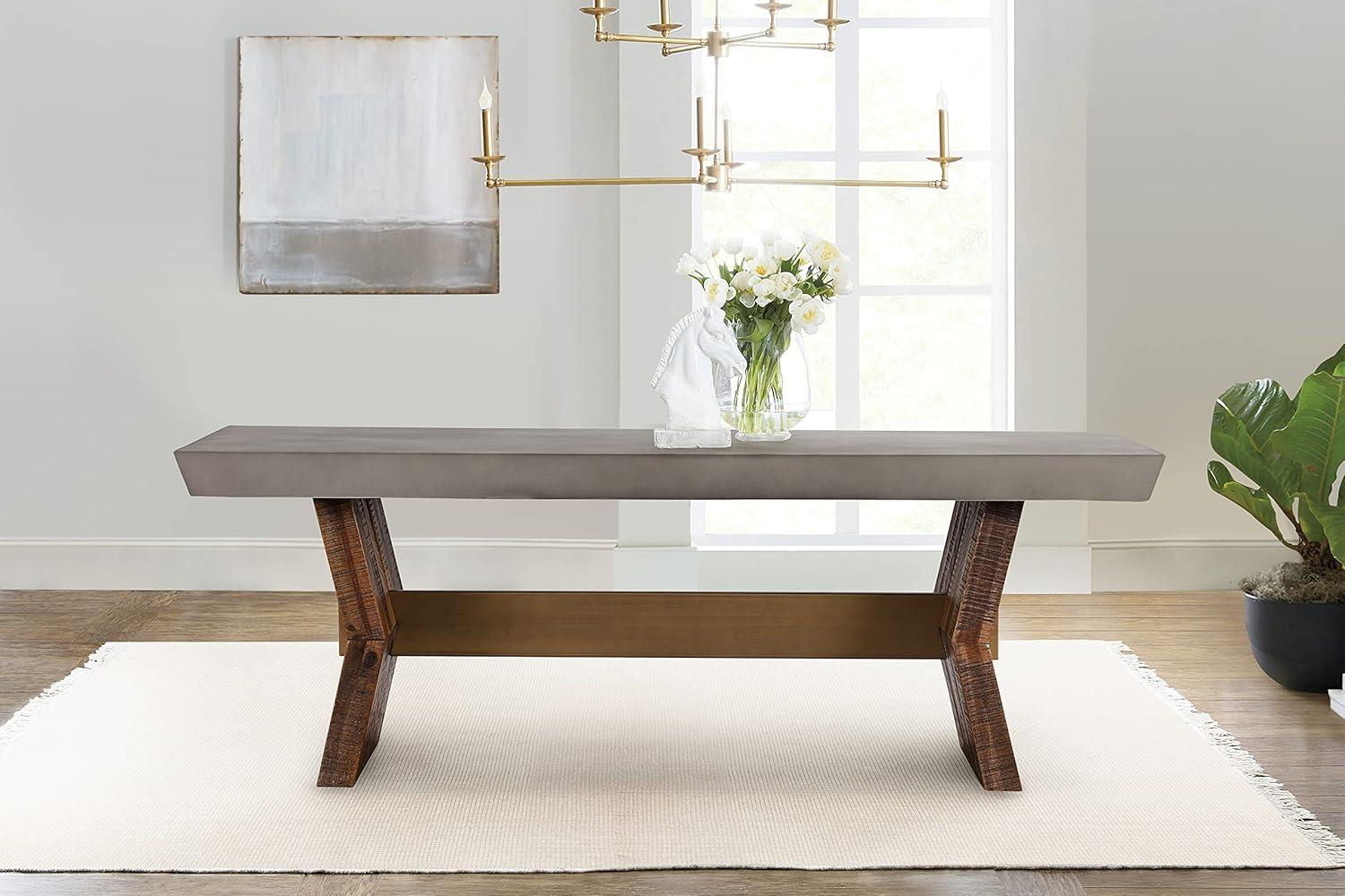 image:imageArmen Living Picadilly Rectangle Dining Table in Acacia Wood and Concrete