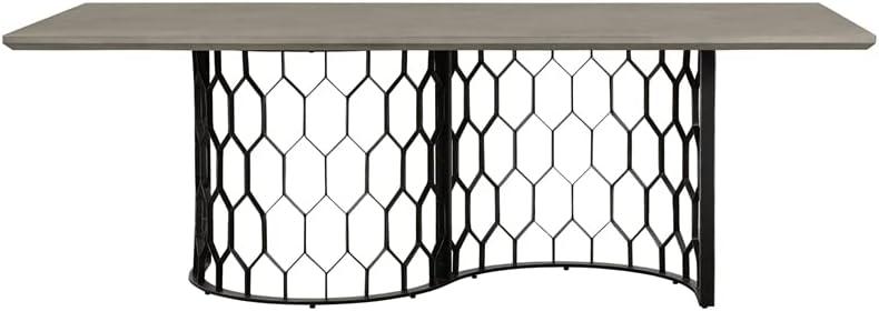 image:imageArmen Living Solange Concrete and Black Metal Rectangular Dining Table Medium Grey