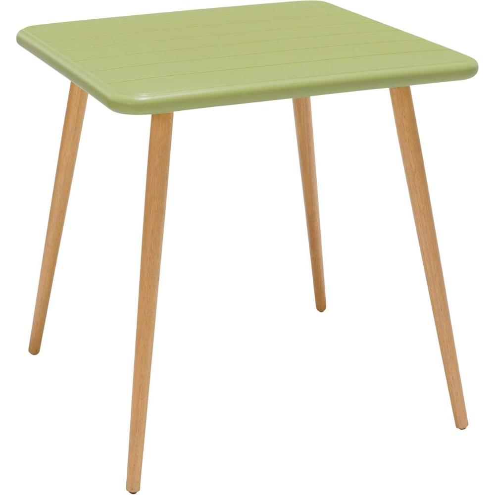 image:imageArmen Living Nassau Modern Square Outdoor Patio Dining Table Sage Green and EucalyptusSage Green and Eucalyptus