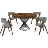 image:imageArmen Living Cirque Rowan 5Piece Wood Dining Table amp Chair Set in WalnutGray